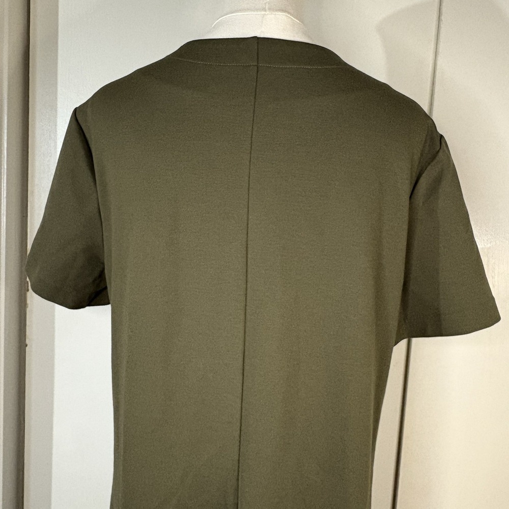 LAUREN RALPH LAUREN WOMENS DRESS SZ LARGE OLIVE SHORT SLEEVE LACE UP ACCENT - Picture 5 of 9